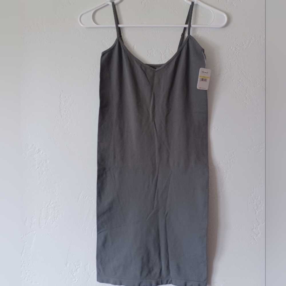 NWT Free People Gray Seamless Spaghetti Strap Slip Dress - Sleek Tank Style
